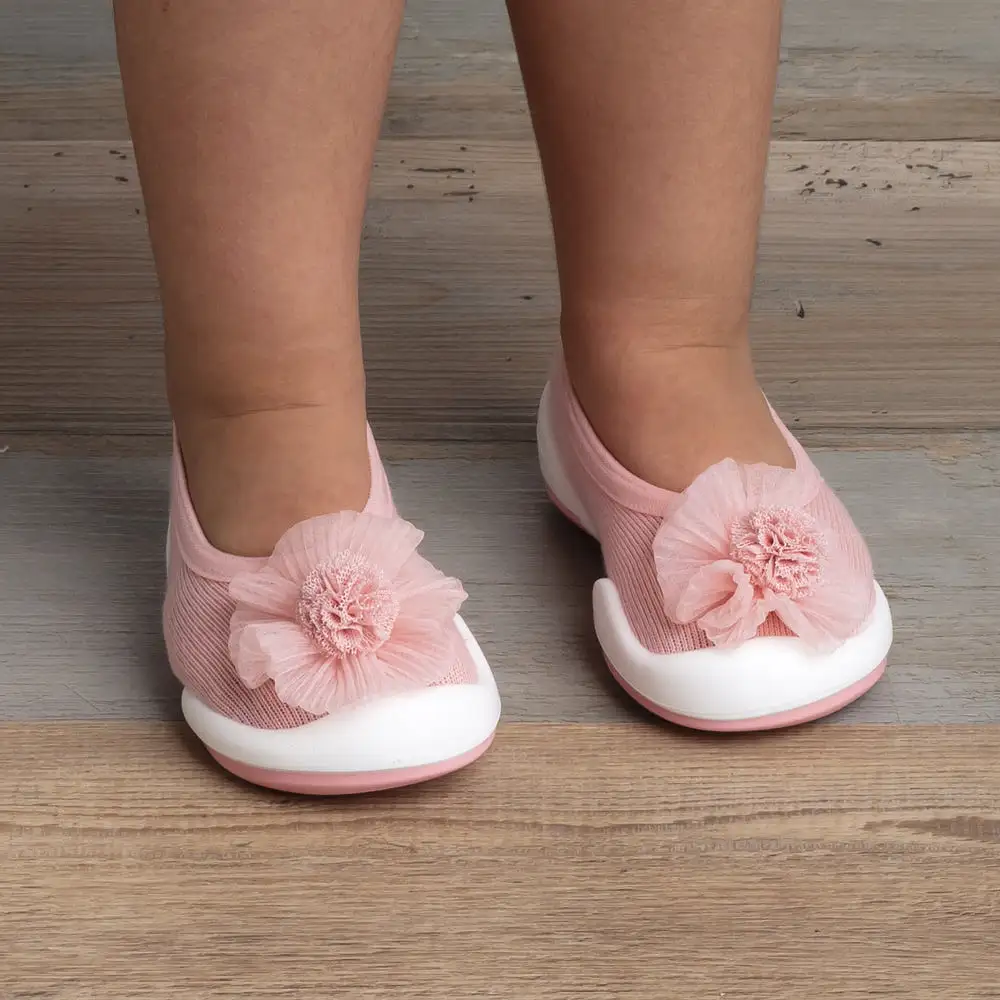 Komuello Baby Shoes - Flat - Pompom Flower