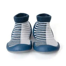 Komuello Baby Shoes - Half Stripe - Navy