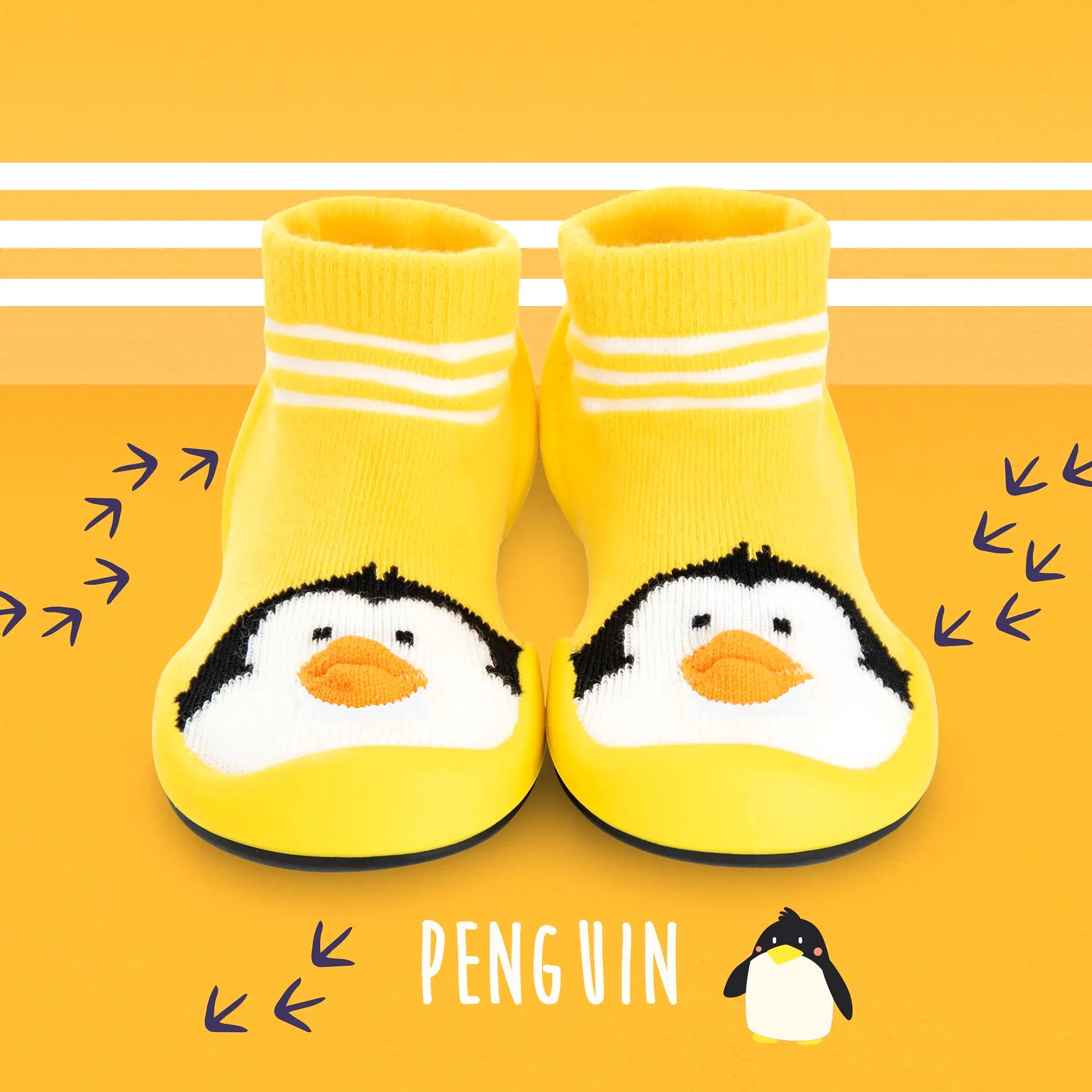 Komuello Baby Shoes - Penguin-Yellow