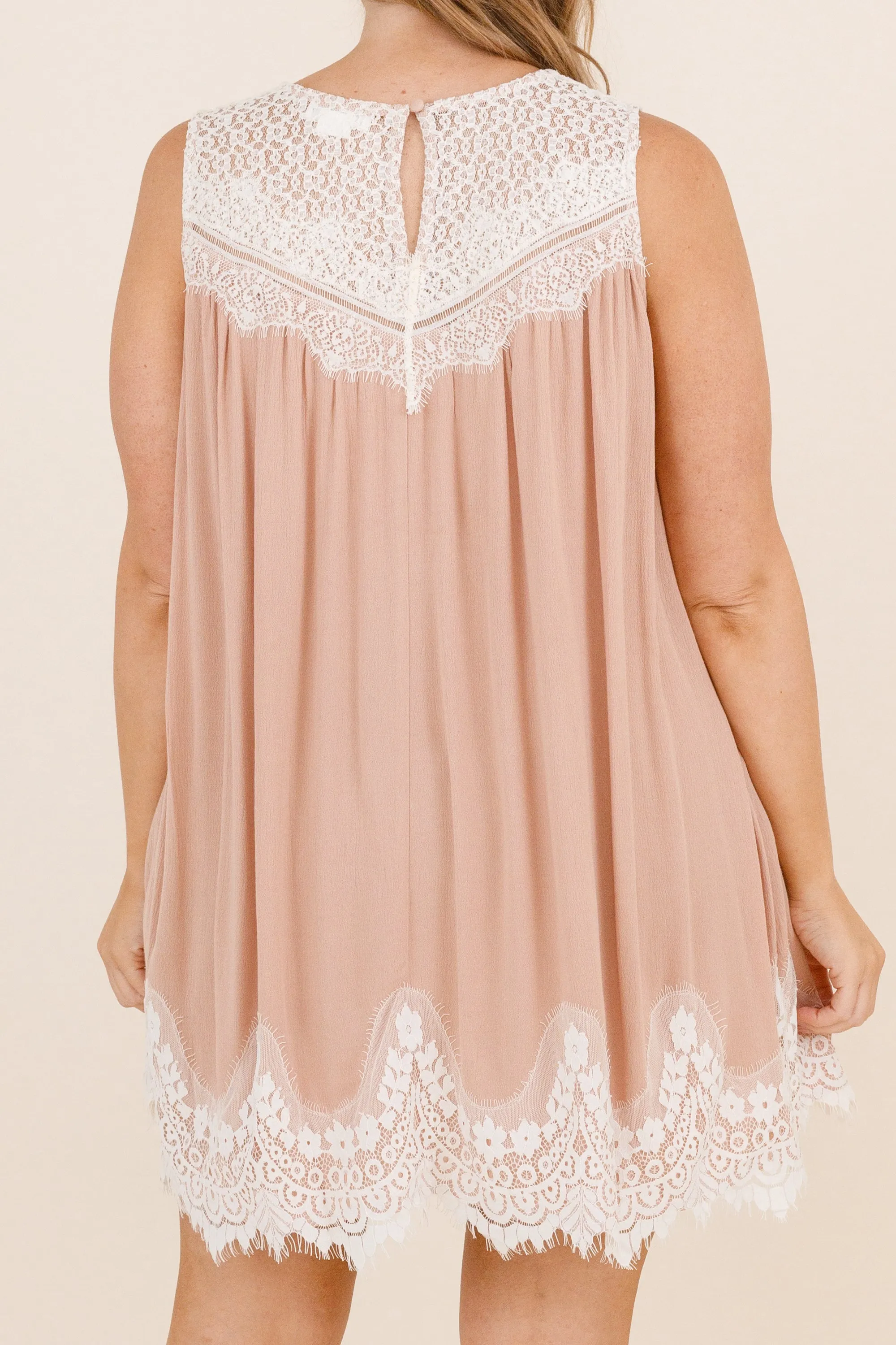 Laced With Love Dress, Latte