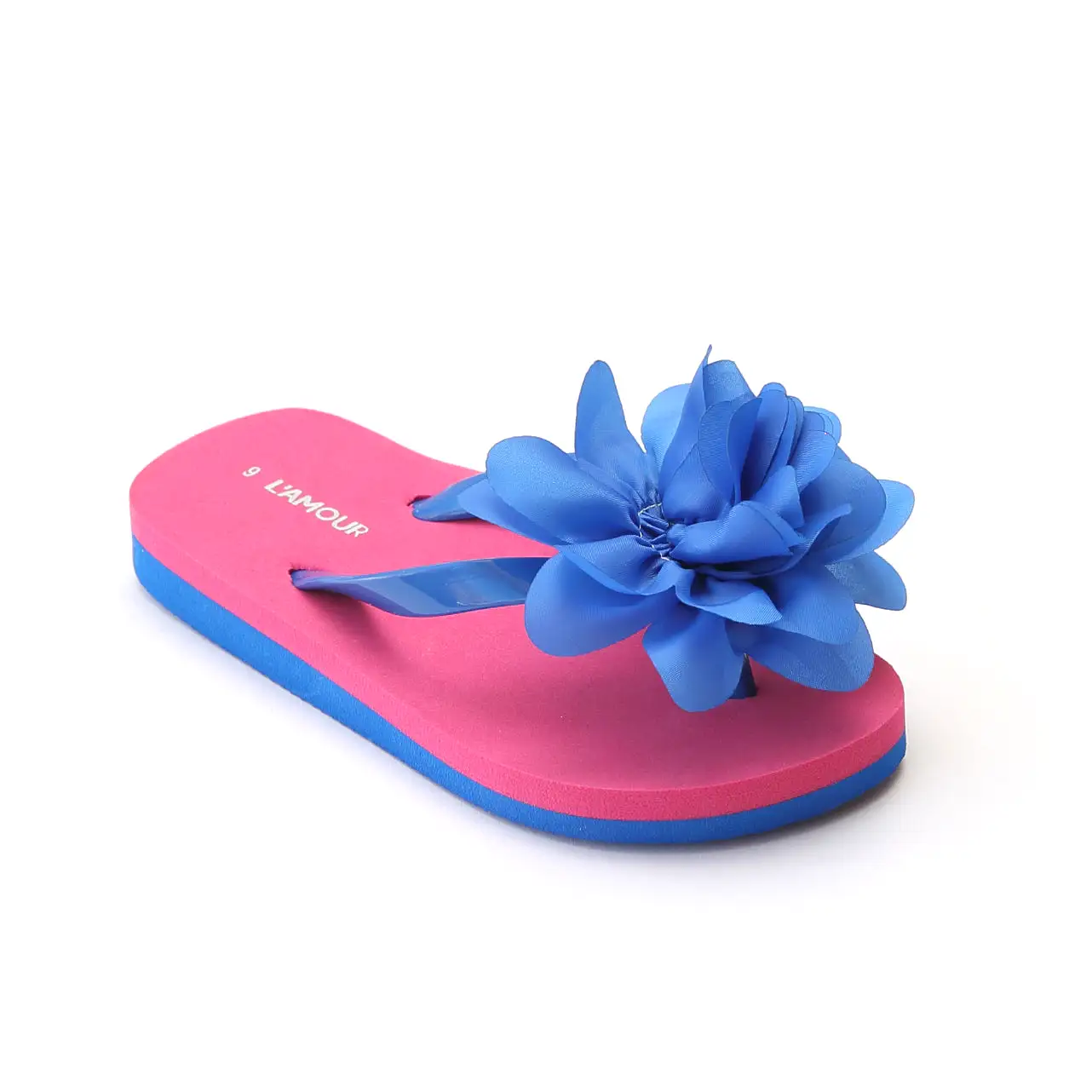 L'Amour Girls Organza Flower Flip Flops