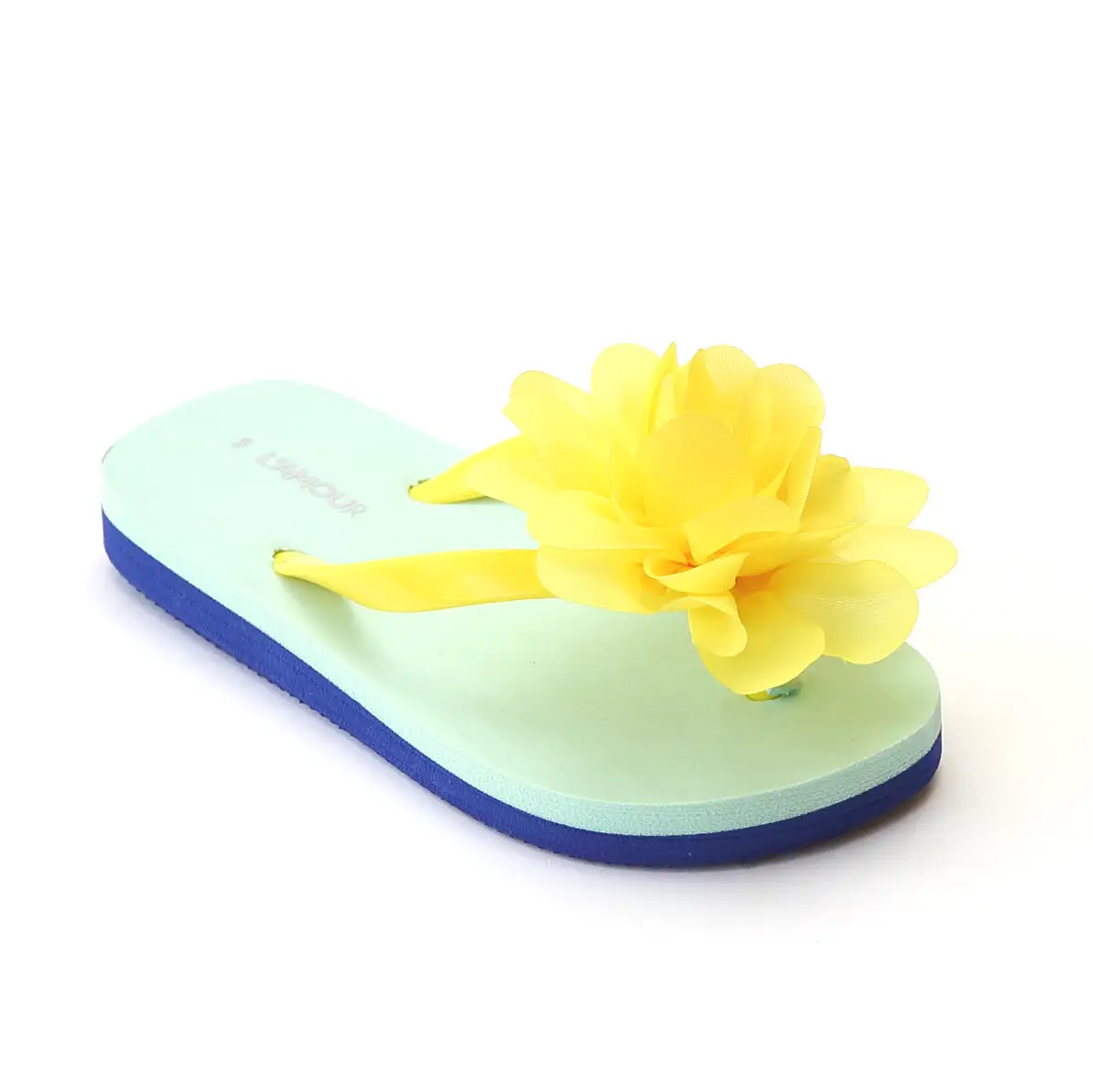 L'Amour Girls Organza Flower Flip Flops