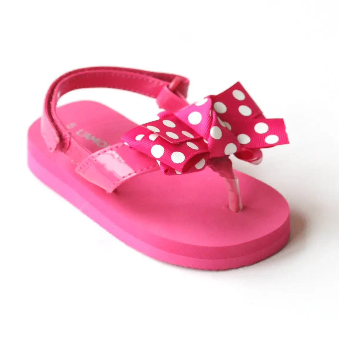 L'Amour Girls Polka Dot Bow Flip Flops