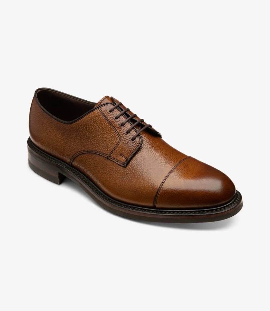 LOAKE - Ampleforth Premium Toe Cap Shoe - Chestnut Brown Grain