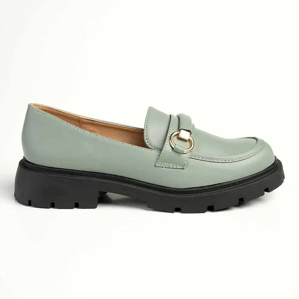 Madison Paris Ladies Slip On Loafers - Sage