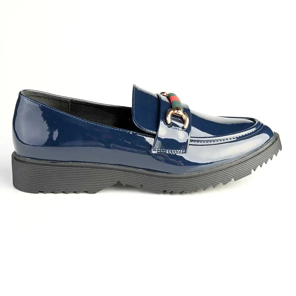 Madison Paxton Ladies Slip On Loafers - Navy