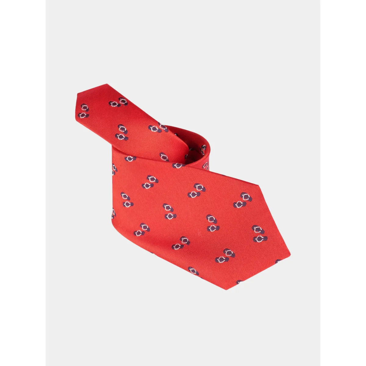 Man's silk jacquard tie with flip-flops motif