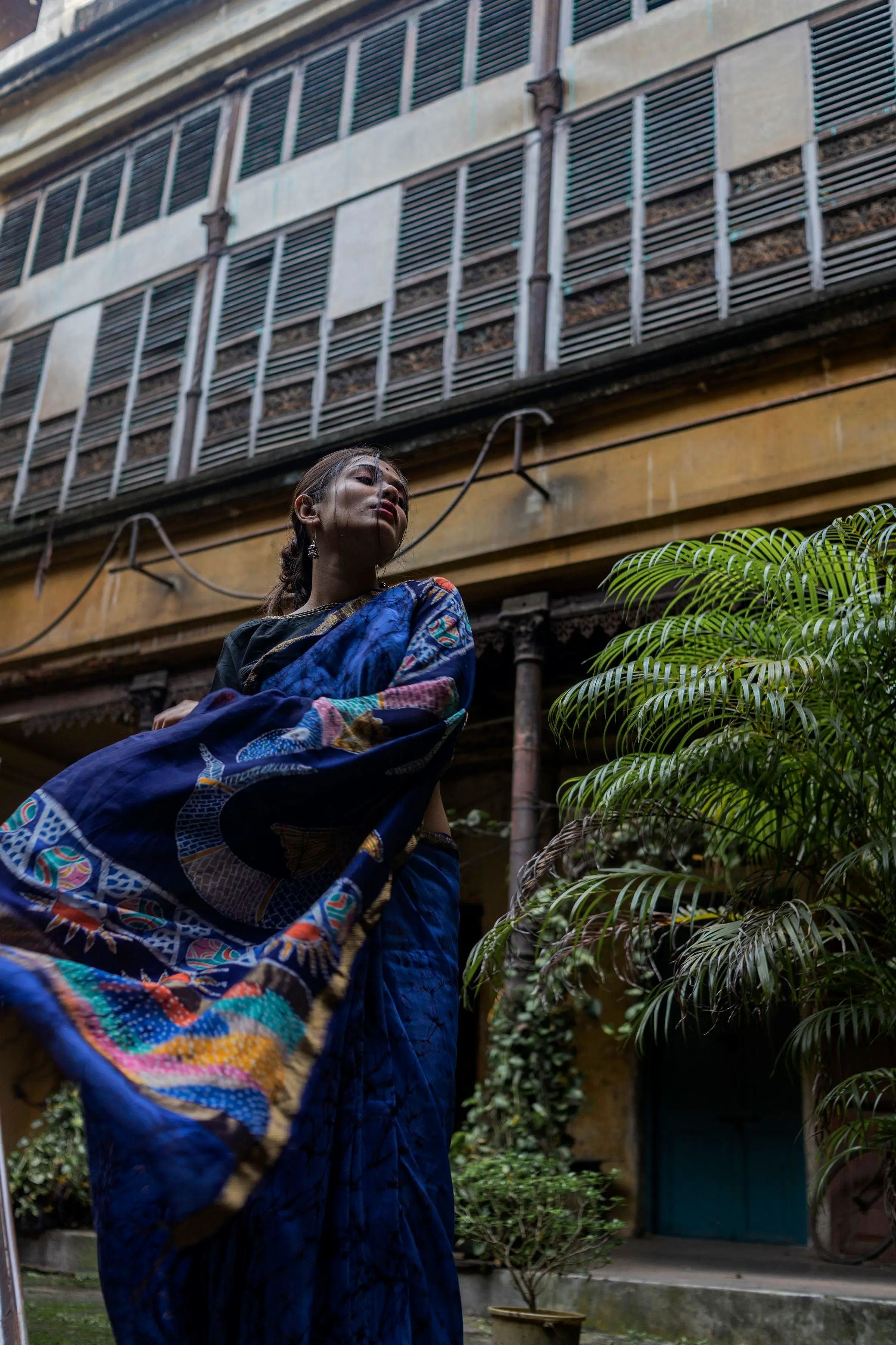 Matsya - Narmada Batik Maheswari saree