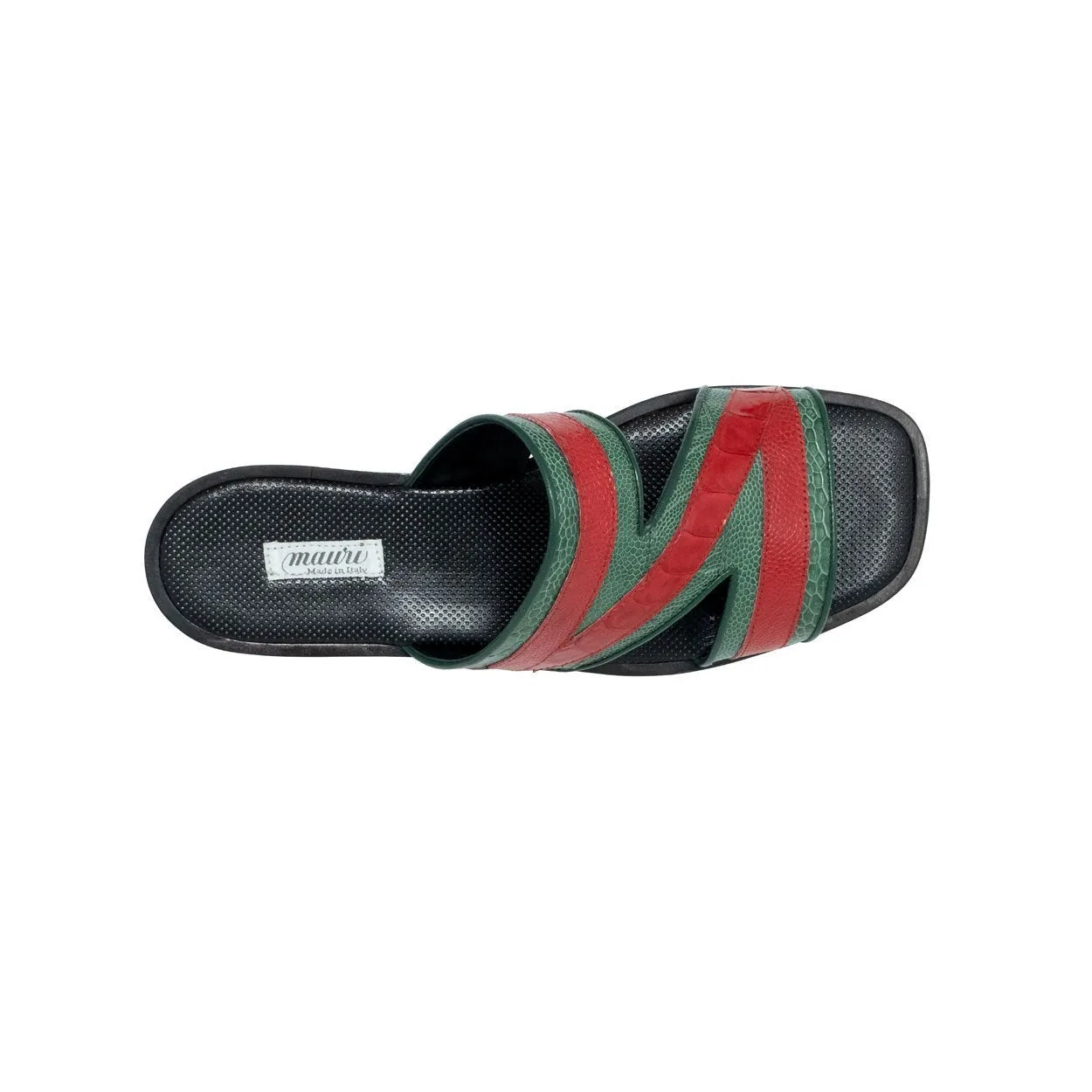 Mauri 5068 Sarasota Men's Designer Shoes Multi Color Exotic Ostrich Sandals (MA5116)