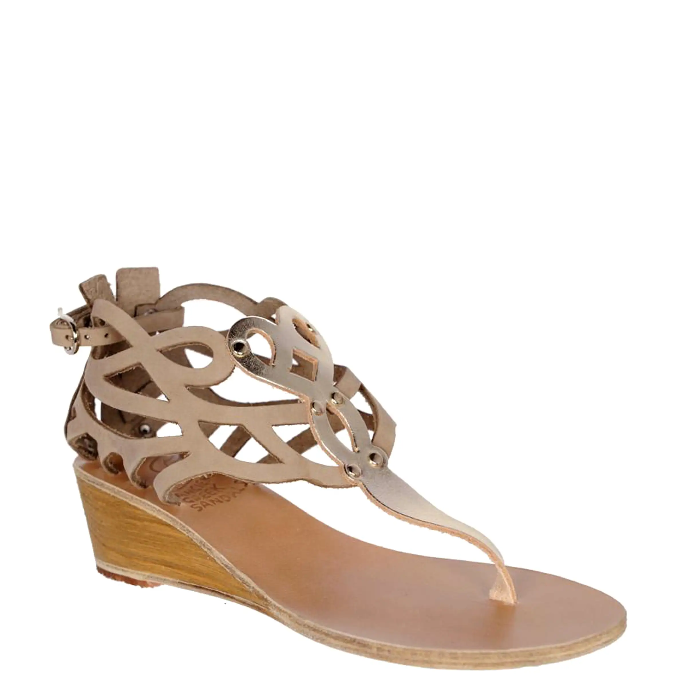 Medea Wedge, Taupe/Platinum