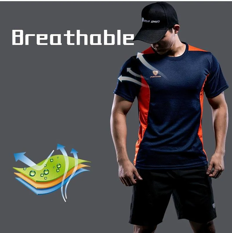 Men's Basketball Soccer Fitness Running Quick Dry Short Sleeve T-Shirt