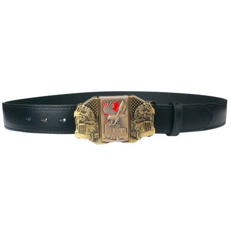 Men's Belt with Kerosene Lighter and Metal Punk Rock Style Eagle Buckle