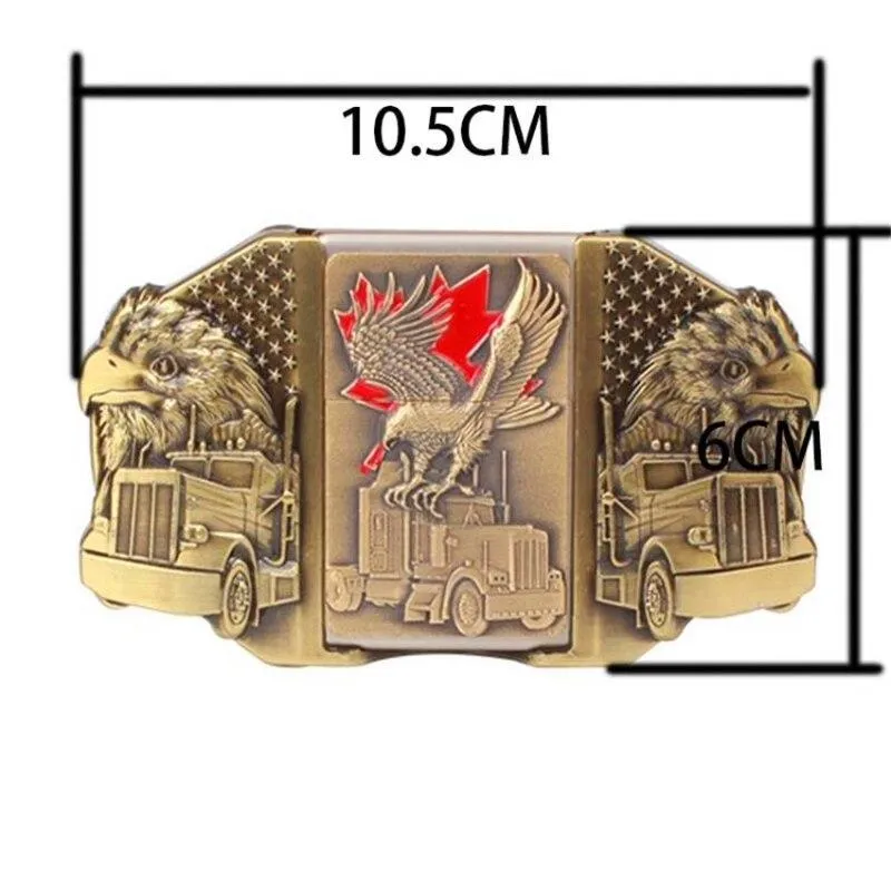 Men's Belt with Kerosene Lighter and Metal Punk Rock Style Eagle Buckle