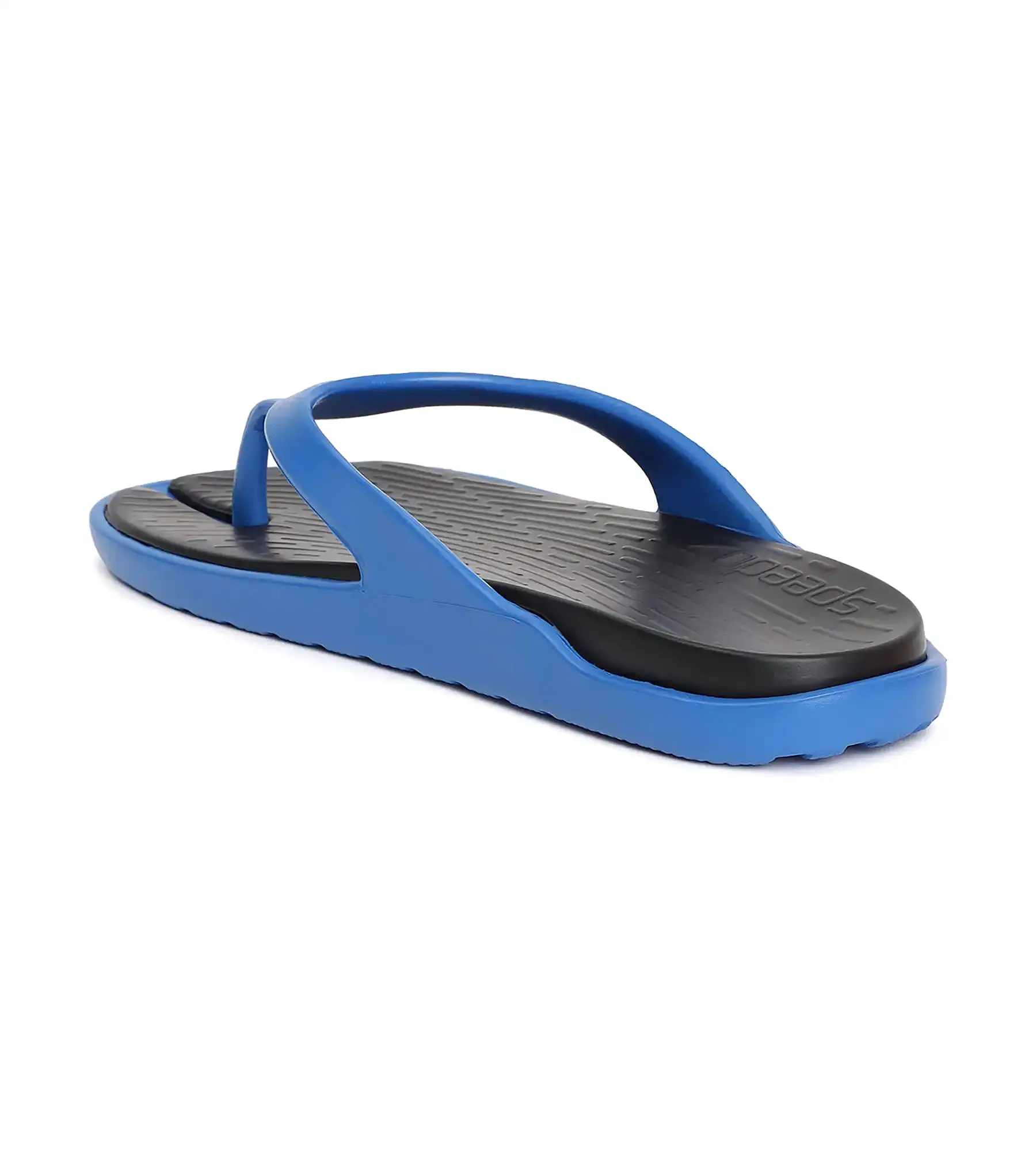 Men's Dual Colour Flip Flops -  Black & Blue Flame