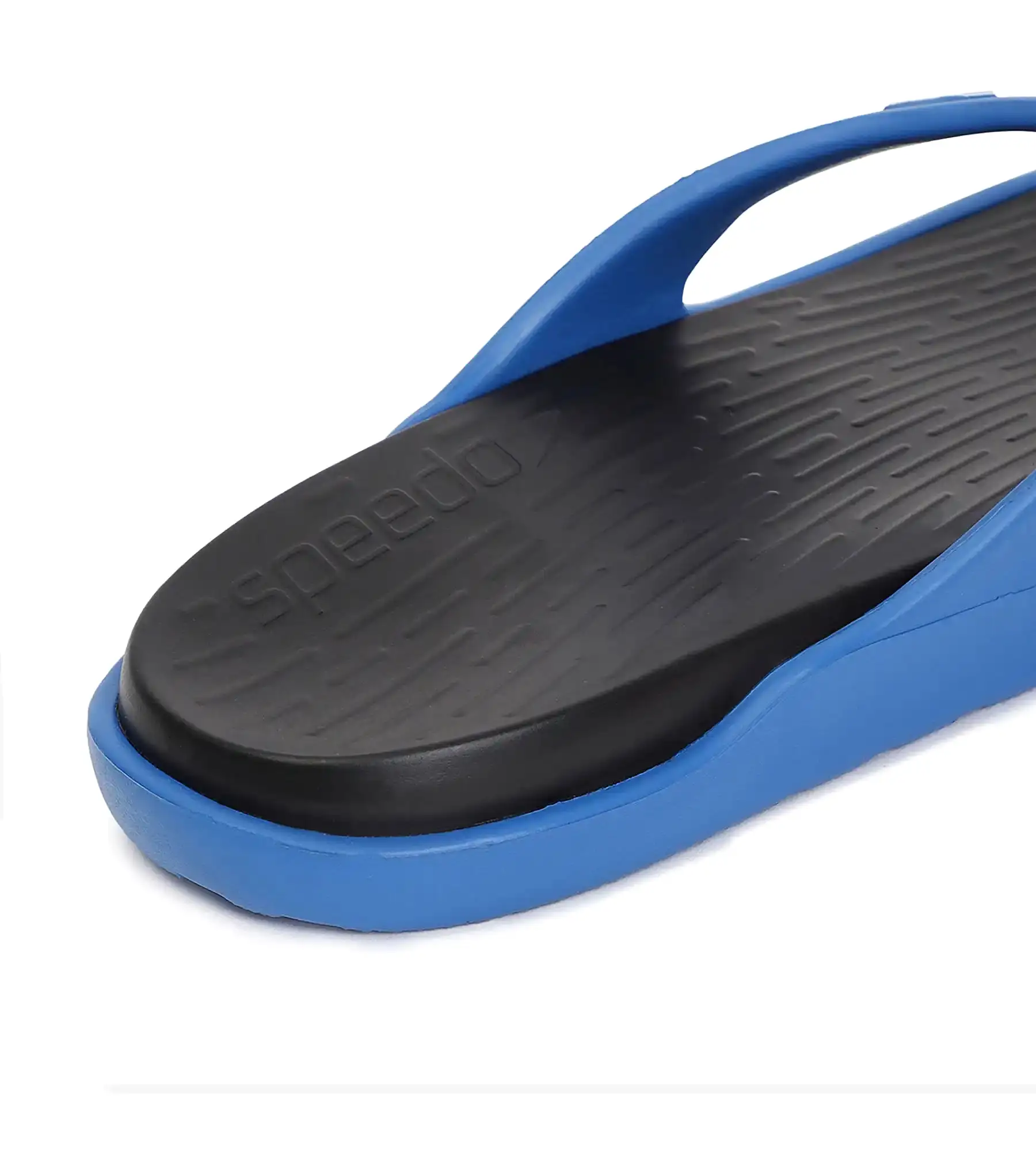 Men's Dual Colour Flip Flops -  Black & Blue Flame