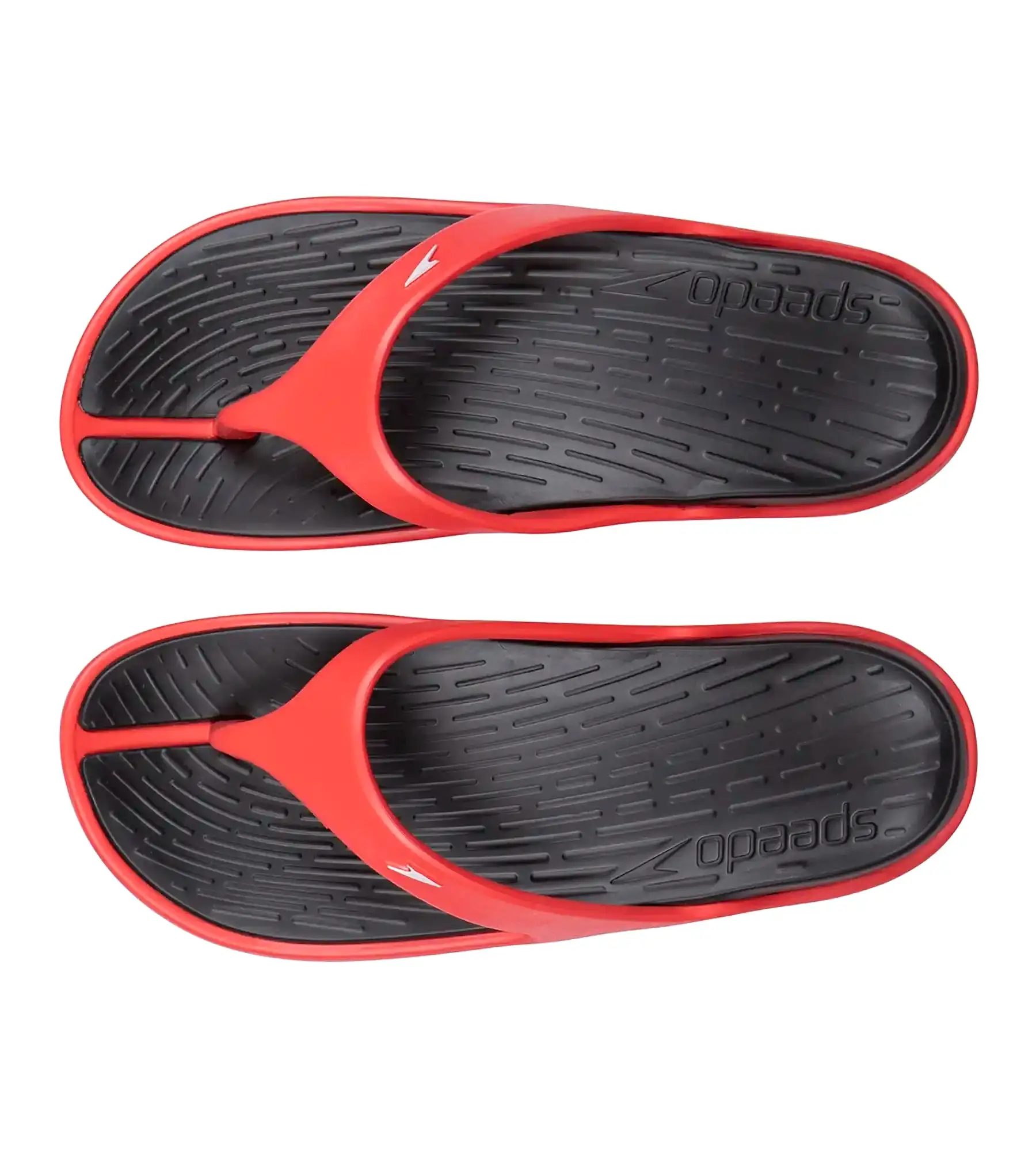 Men's Dual Colour Flip Flops -  Black & Lava Red