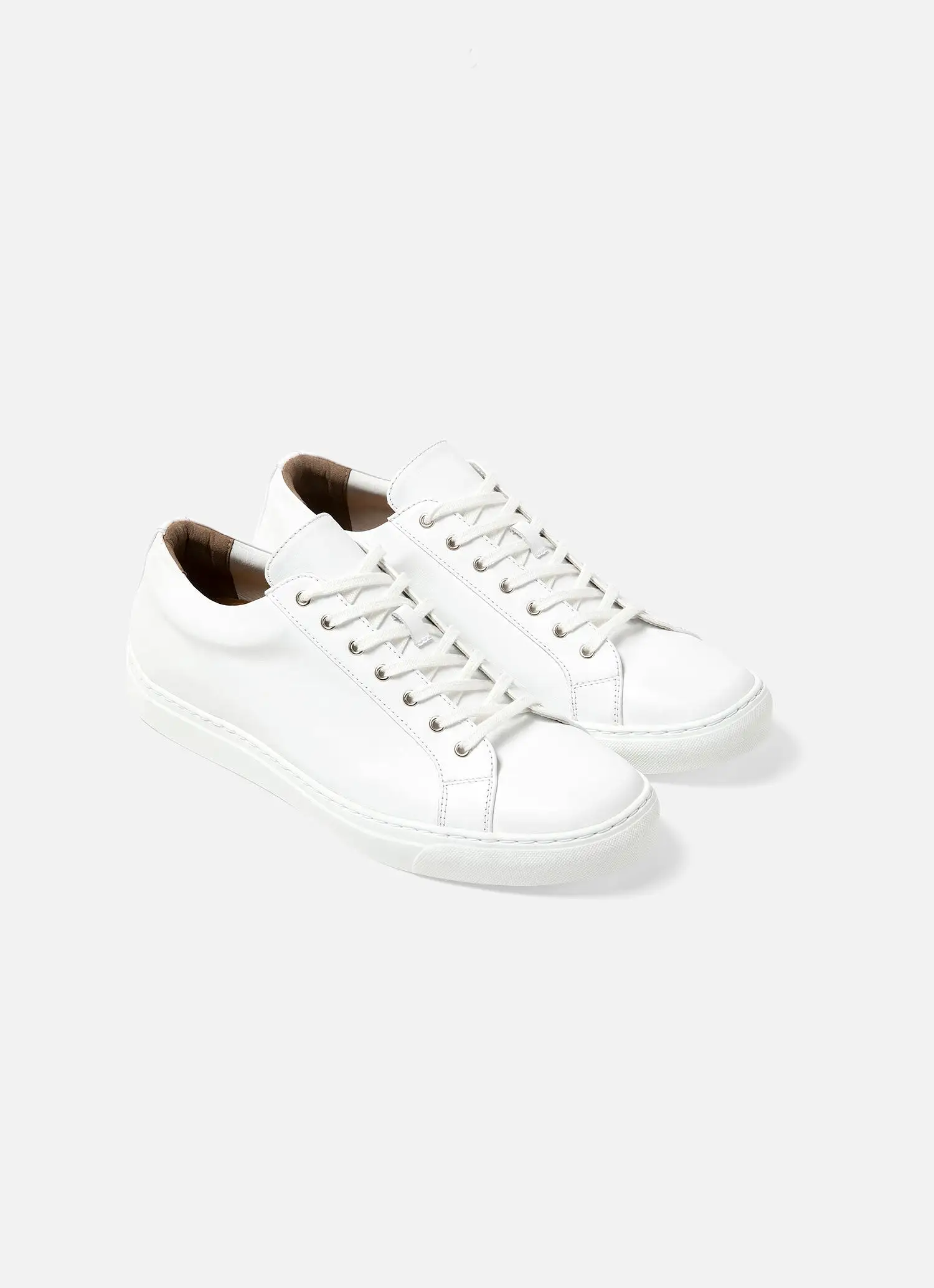 Men's Leather Tennis Shoes in White