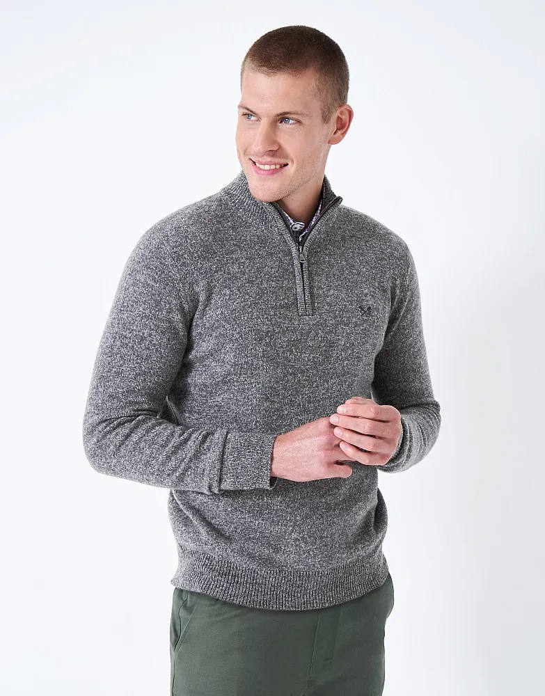 Men's Mouline Lambswool Half Zip Jumper from Crew Clothing Company