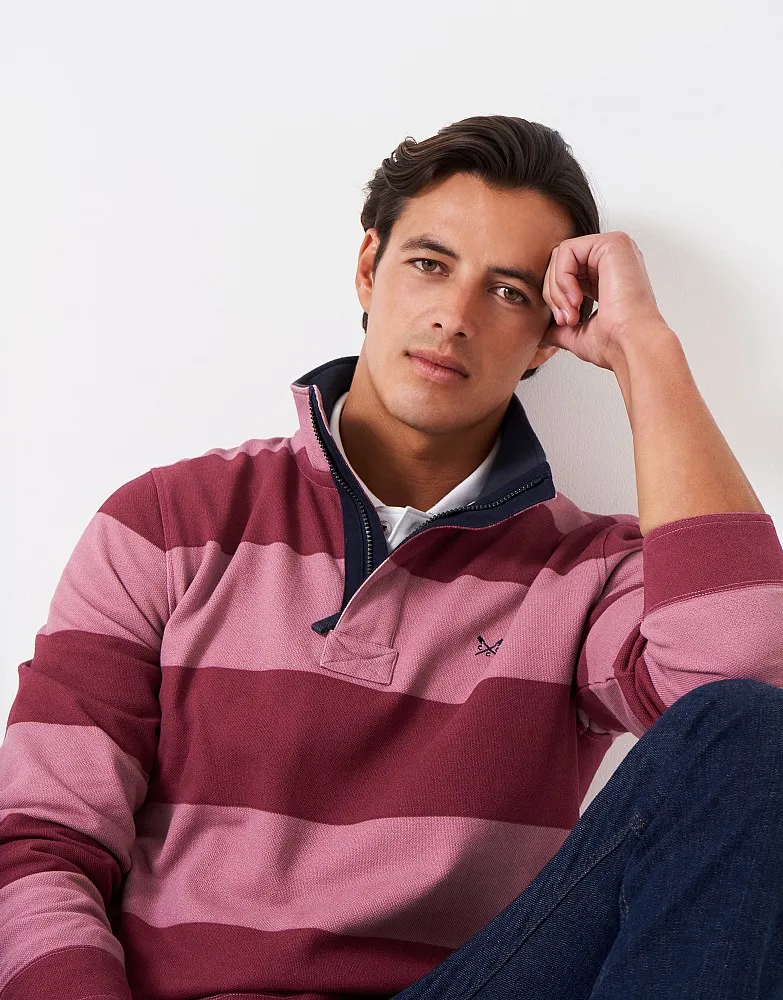 Men's Padstow Pique Wide Stripe Sweatshirt from Crew Clothing Company