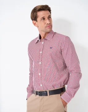 Men's Peached Poplin Tattersall Slim Fit Shirt from Crew Clothing Company