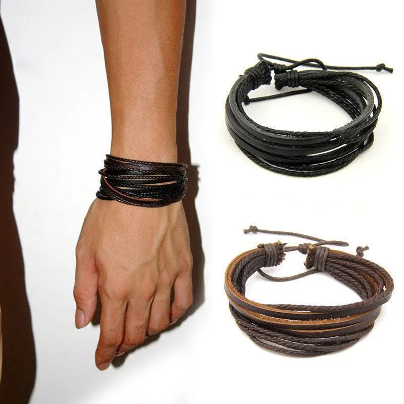 Multilayer Unisex Leather Bracelet