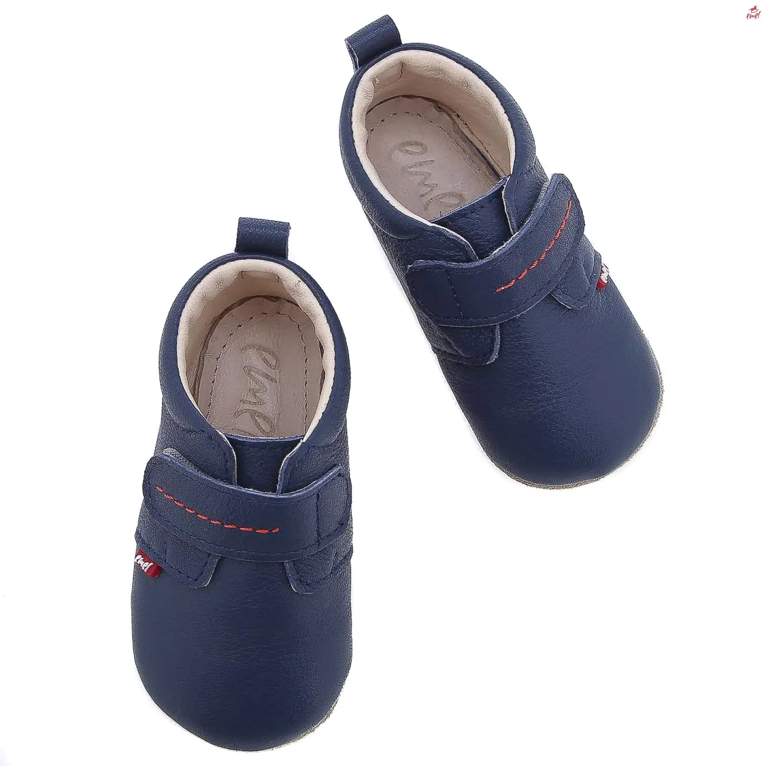 (N102-2) Pre-walker baby shoes - navy laces