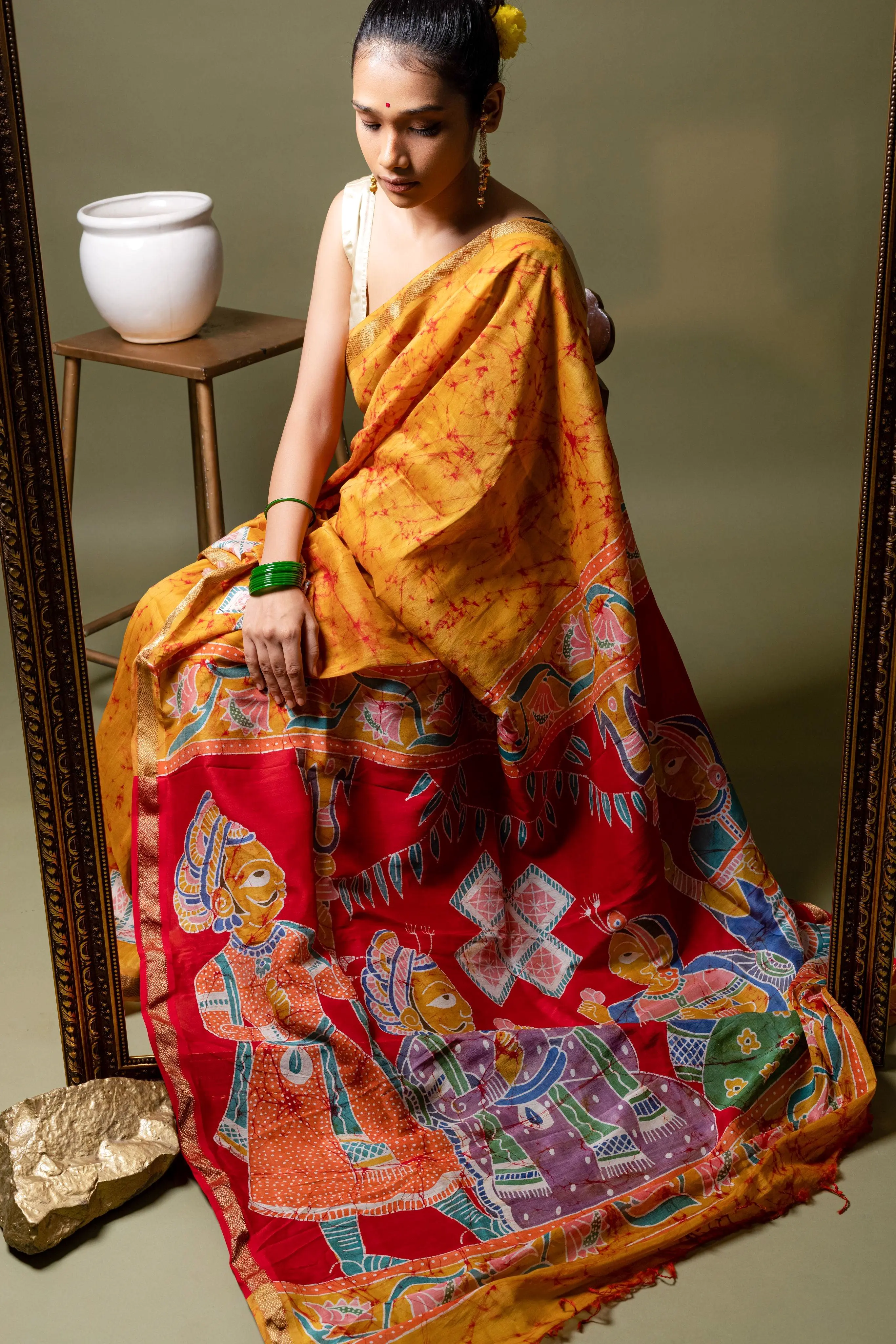 Narmada - Vivah Batik Phad Maheswari saree