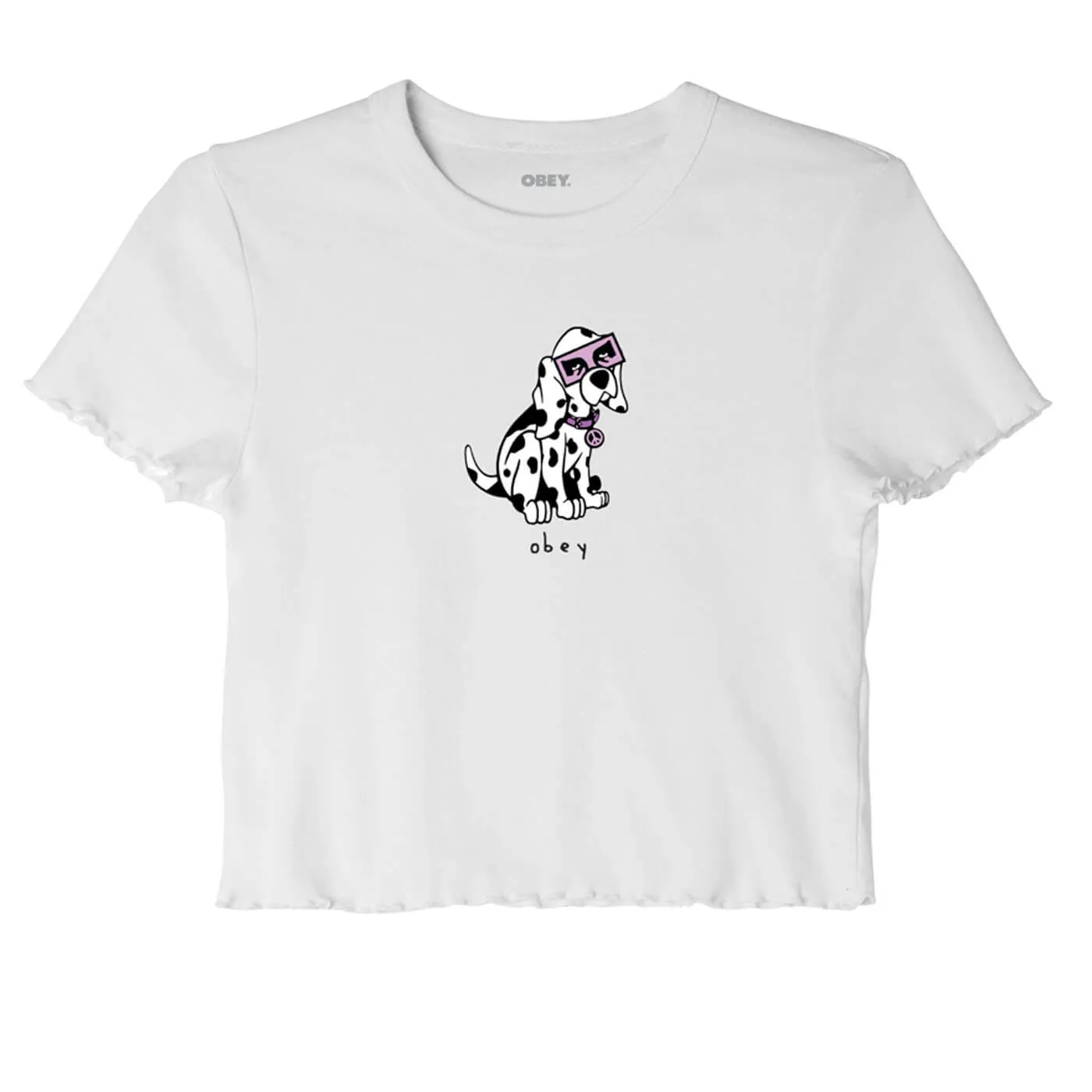 Obey Eyes Dalmatian Cropped Emma Rib T-Shirt | Obey Clothing UK