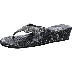 Olivia Miller Womens Embellished Thong Flip-Flops