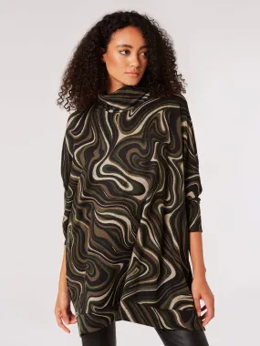 Oversized Batwing Swirl Knit Top | Apricot Clothing