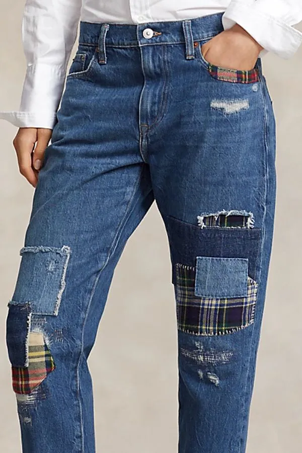 Patchwork Slim Tapered Jean