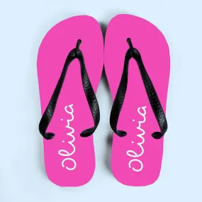 Personalised Summer Style Flip Flops - Medium - Pink