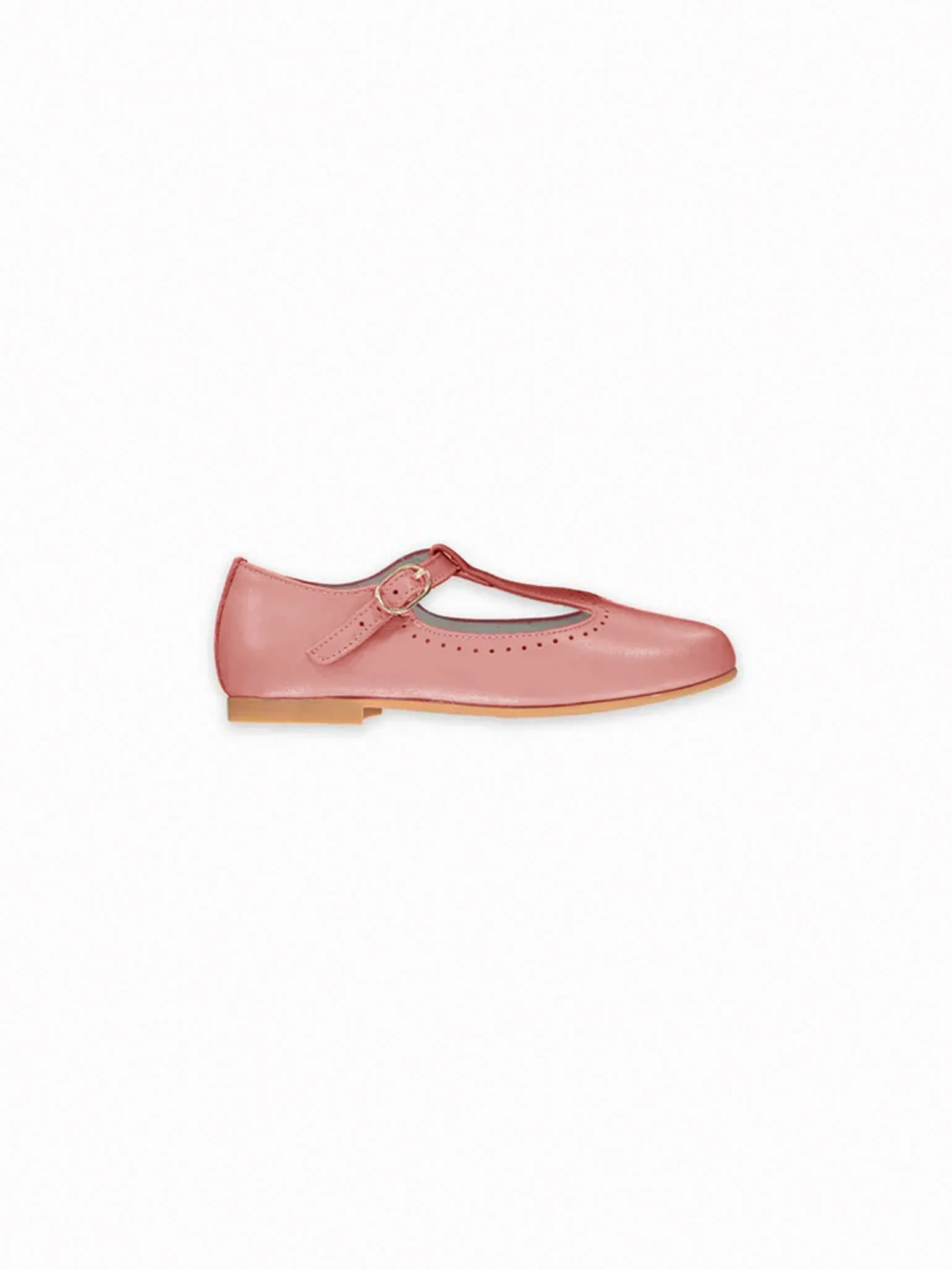 Pink Leather Girl T-Bar Shoes