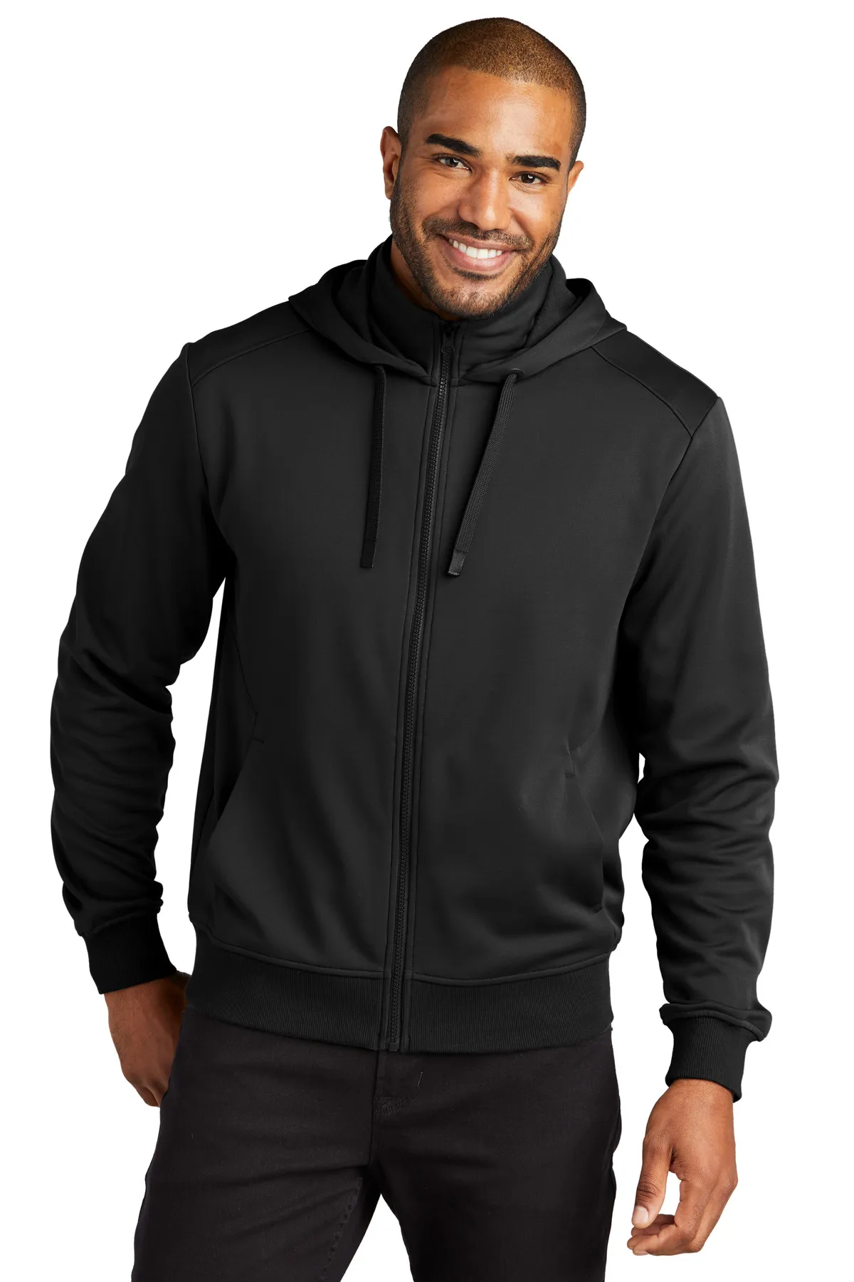 Port Authority Clothing F814 Port Authority   Smooth Fleece Hooded Jacket SKU: F814