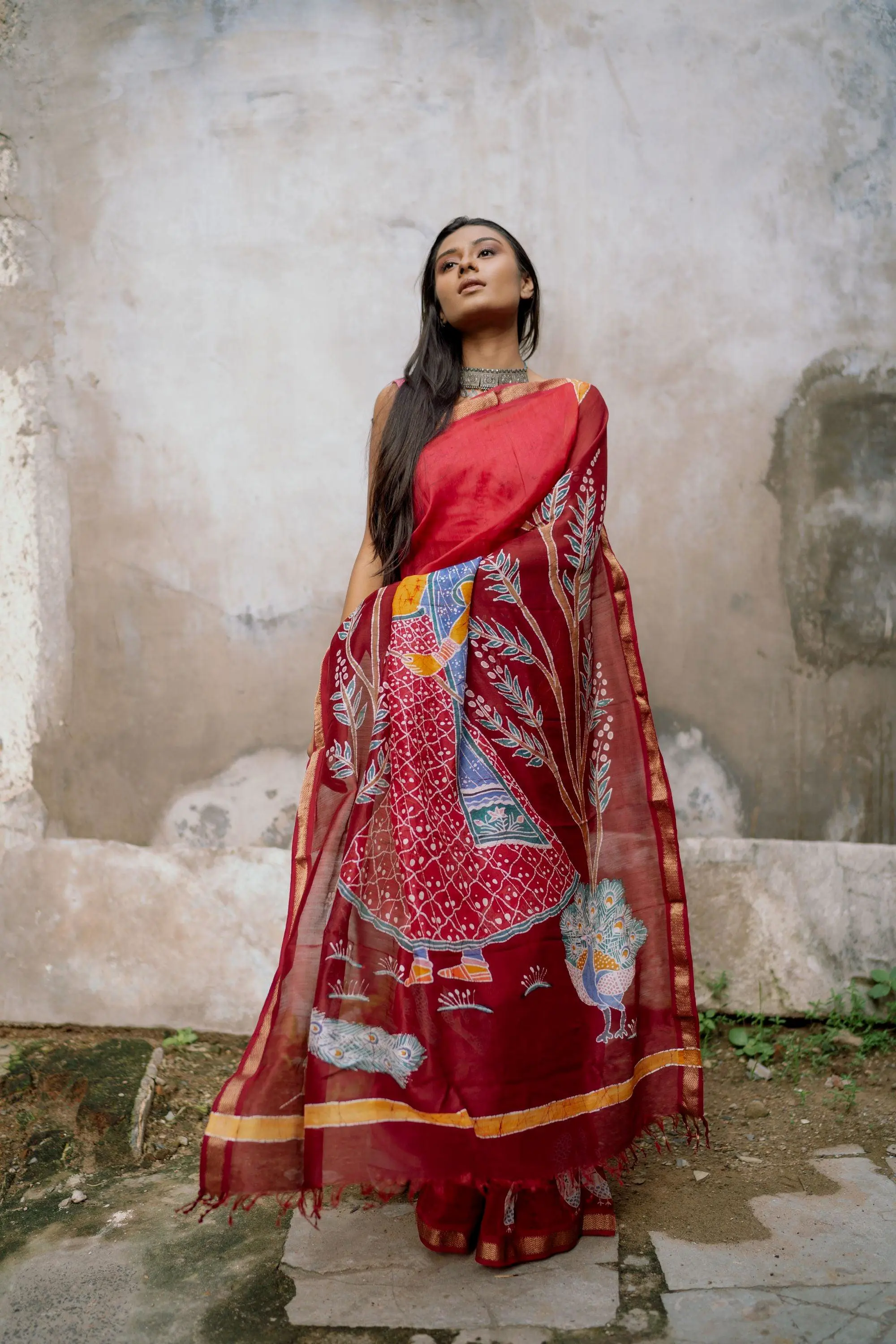 Ragini Bagh    -  Narmada Batik Maheswari saree