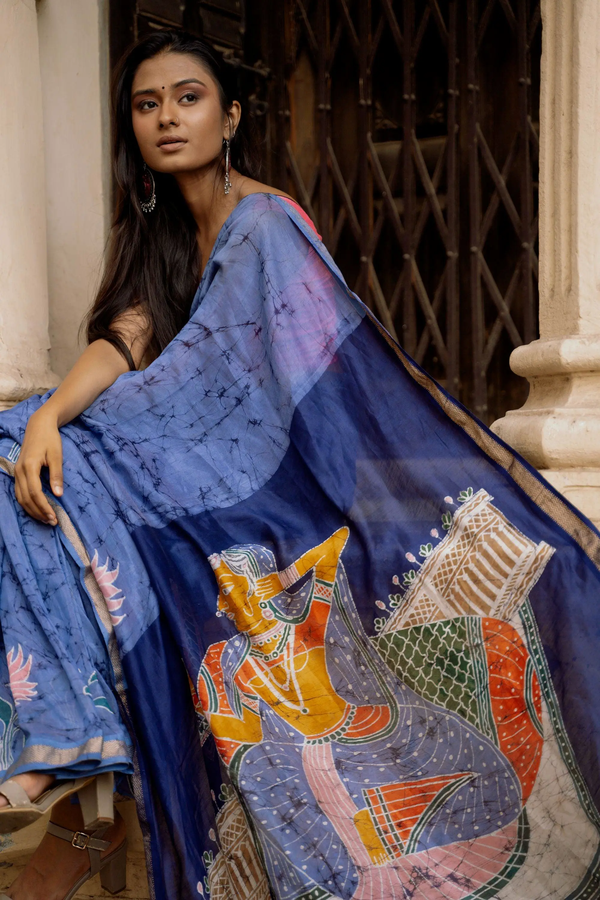 Ragini Rang Rasiya   -  Narmada Batik Maheswari saree