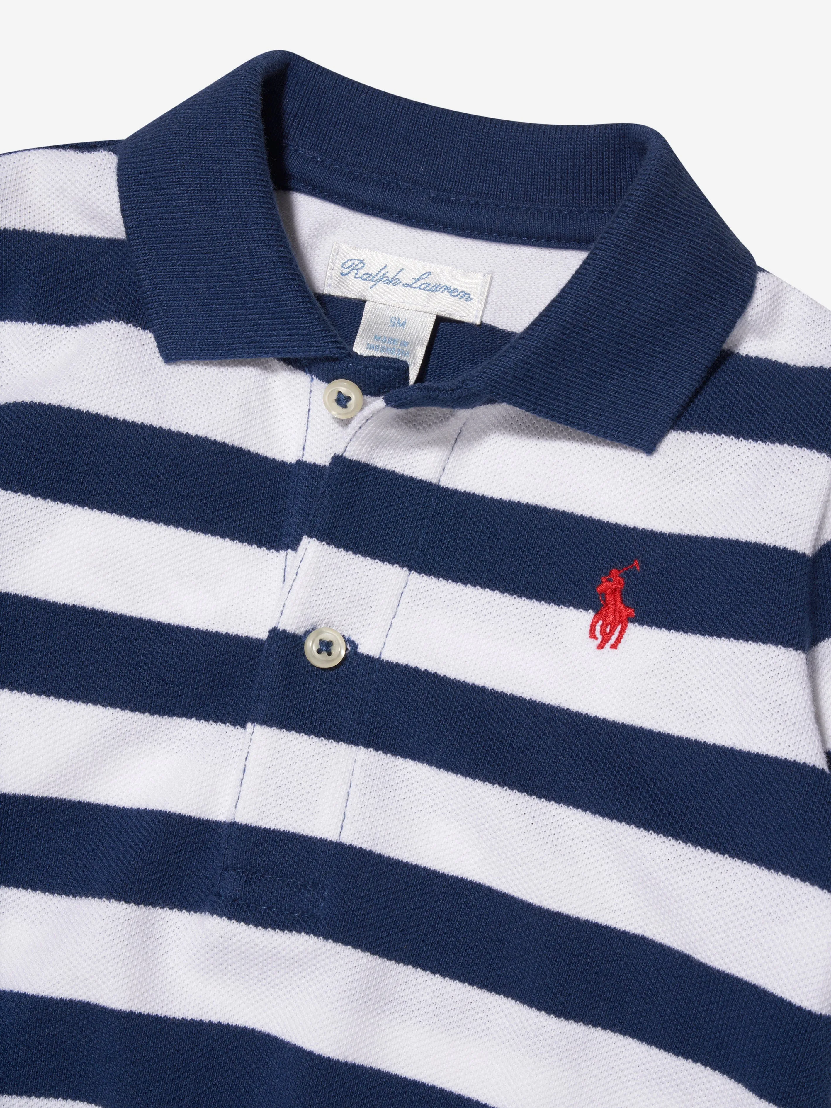 Ralph Lauren Kids - Baby Boys Striped Babygrow in Navy | Childsplay Clothing