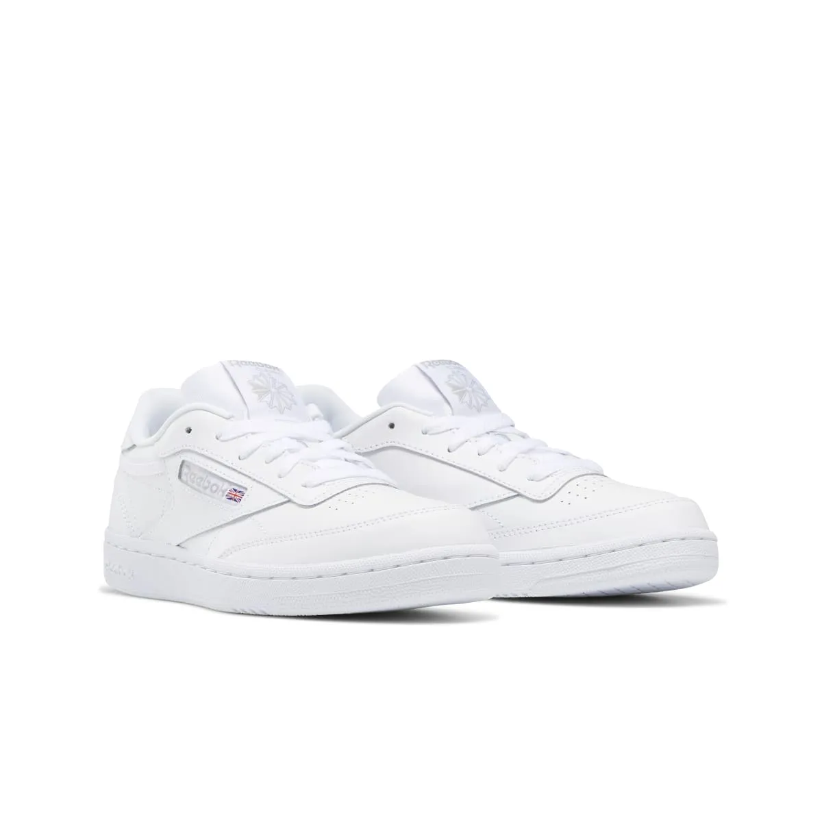 REEBOK BS6168 CLUB C JR'S (MEDIU WHITE/SHEER GREY-INT LEATHER LIFESTYLE SHOES