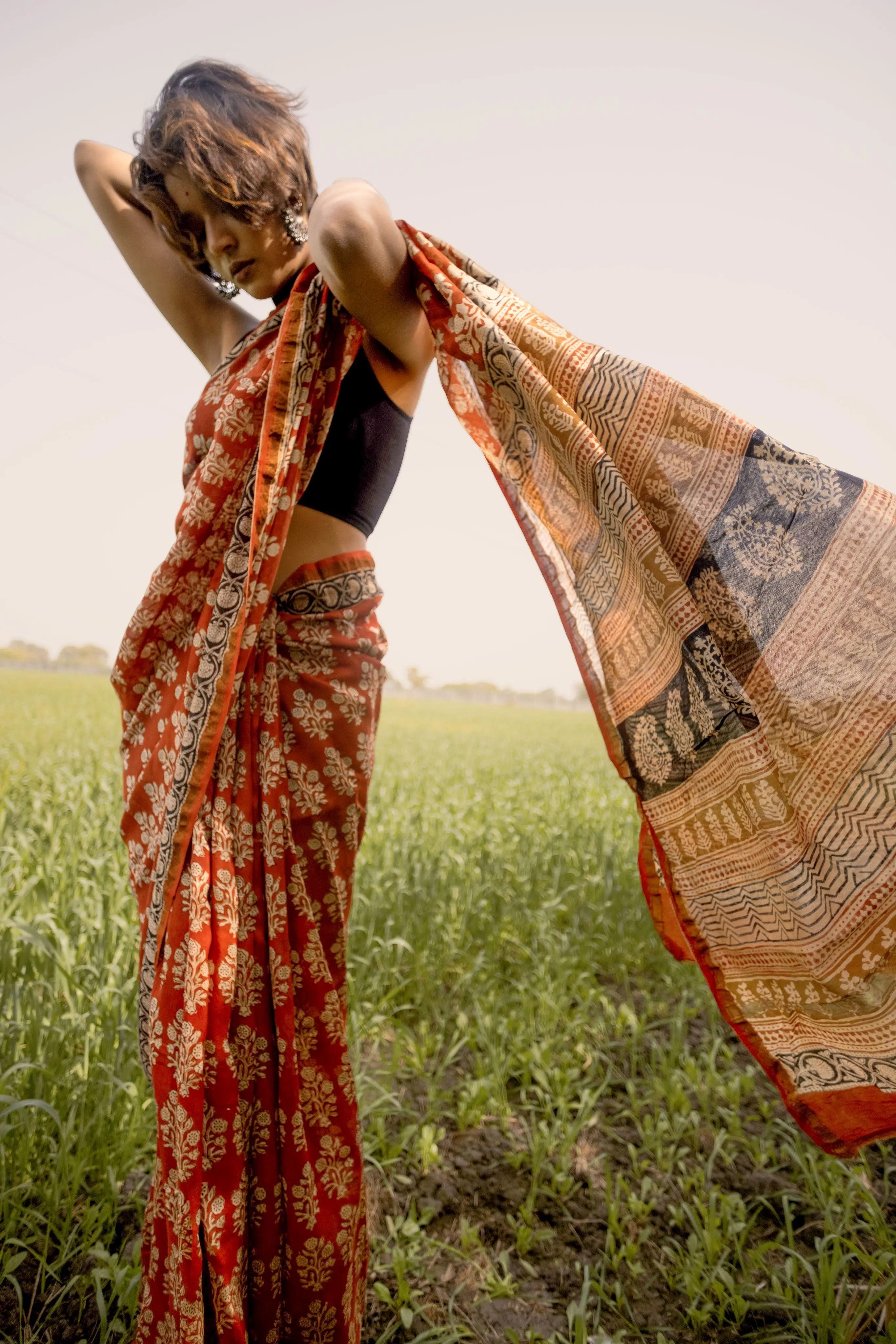 Roheda Mughal Syahi Begar Chanderi Saree