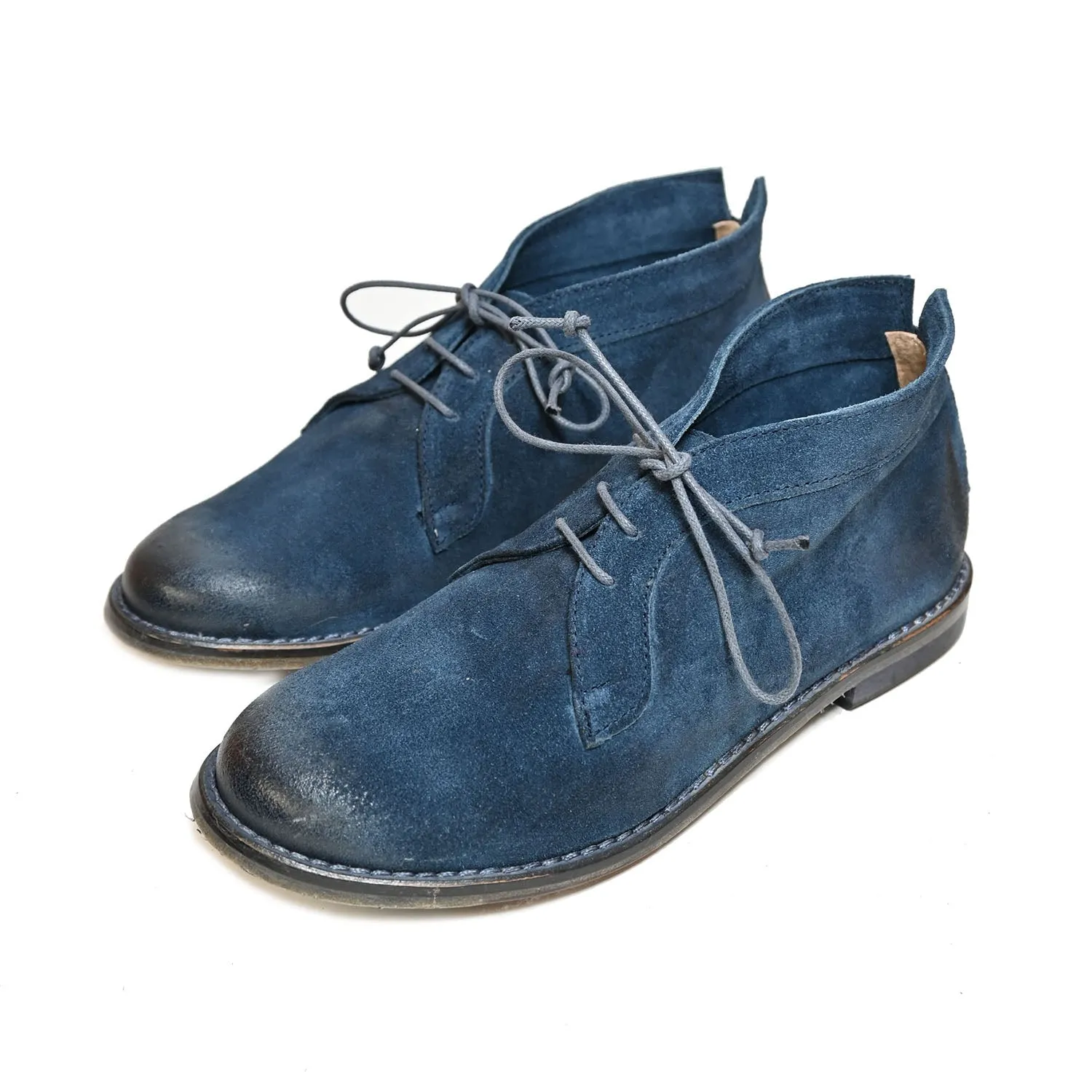 SALLY 16 - mid-season lace-up shoes suede BLUEBERRY