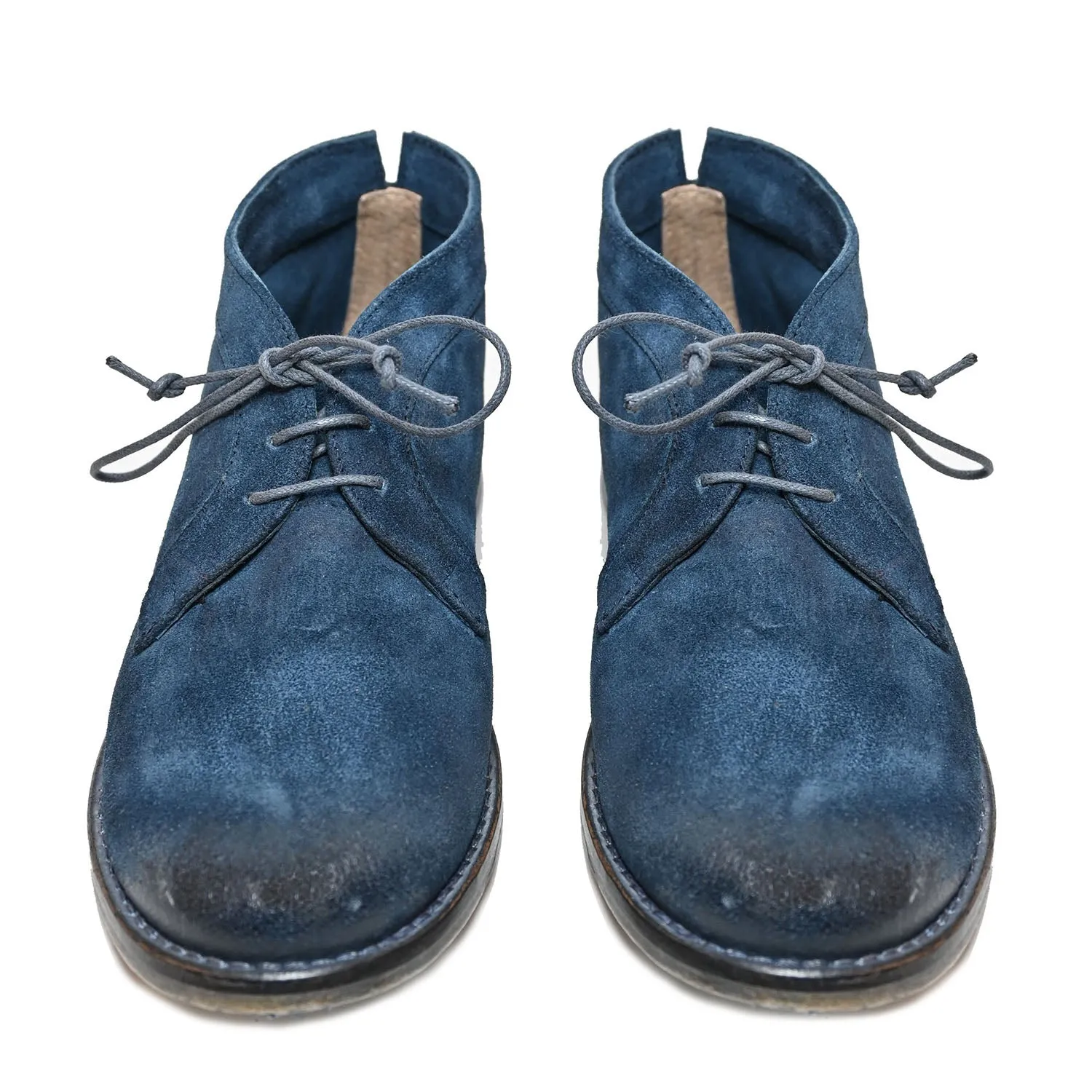 SALLY 16 - mid-season lace-up shoes suede BLUEBERRY