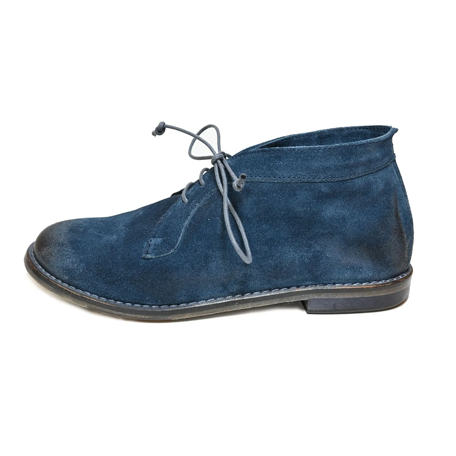 SALLY 16 - mid-season lace-up shoes suede BLUEBERRY