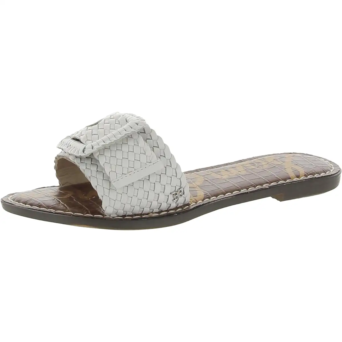 Sam Edelman Womens Gabriela Leather Basketweave Slide Sandals