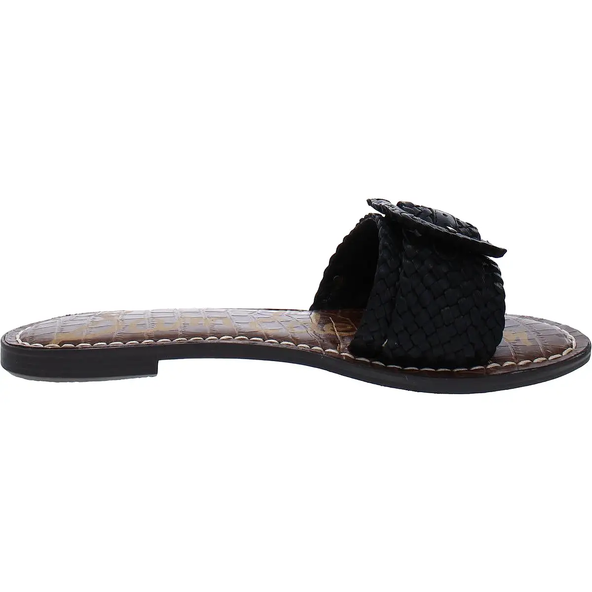 Sam Edelman Womens Gabriela Leather Basketweave Slide Sandals