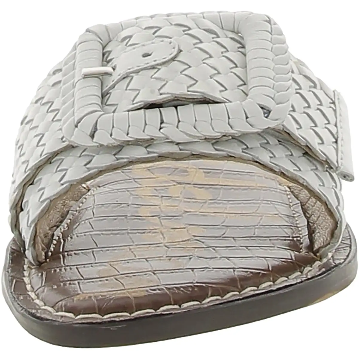 Sam Edelman Womens Gabriela Leather Basketweave Slide Sandals