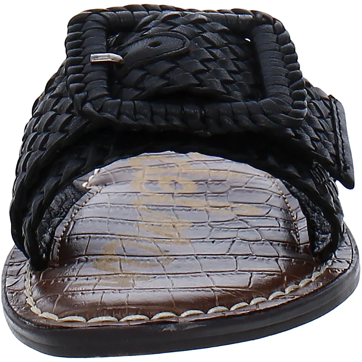 Sam Edelman Womens Gabriela Leather Basketweave Slide Sandals