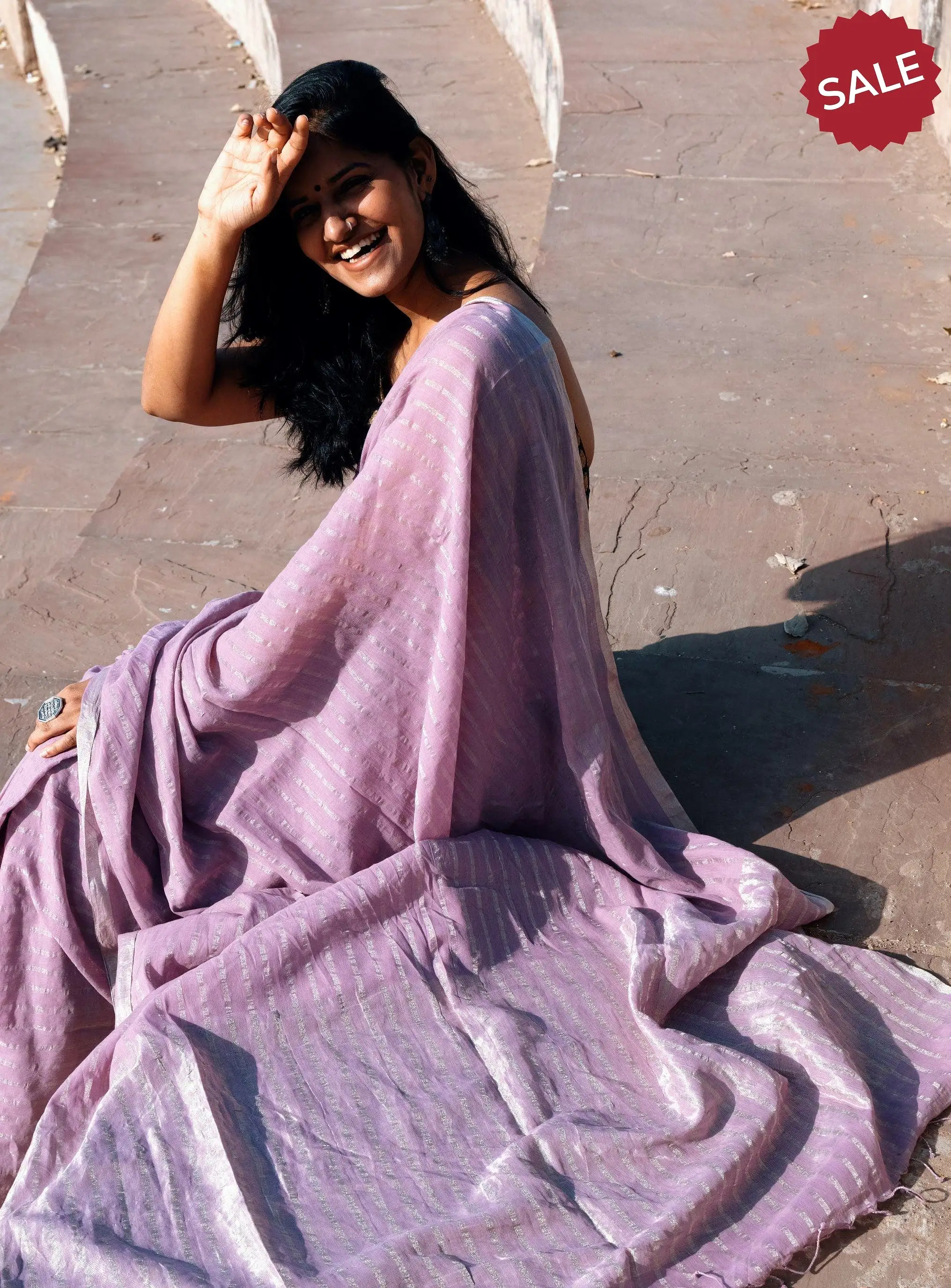 Sitara - Lavender zari by cotton saree