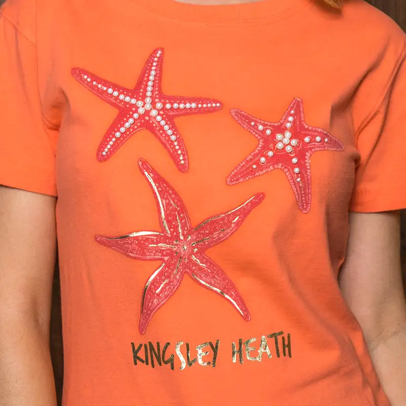 Starfish Luxe Crew Slim Tee Coral