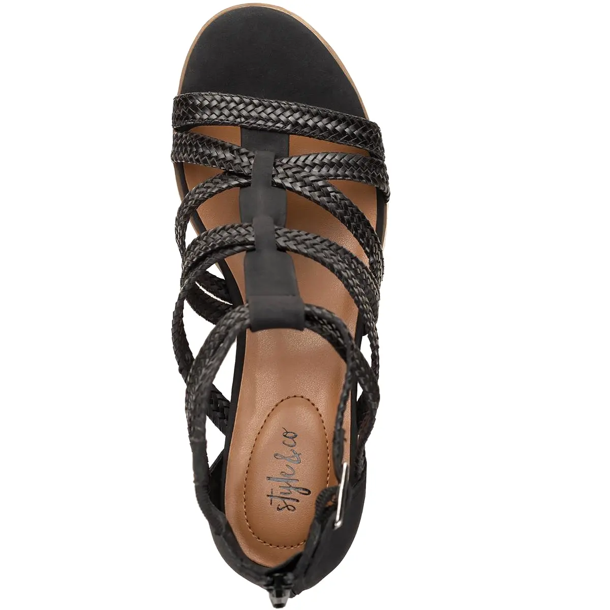 Style & Co. Womens Josettee Faux Leather Braided Strappy Sandals