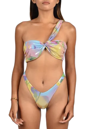 Suki One Shoulder Slip On Multi-Coloured Bikini